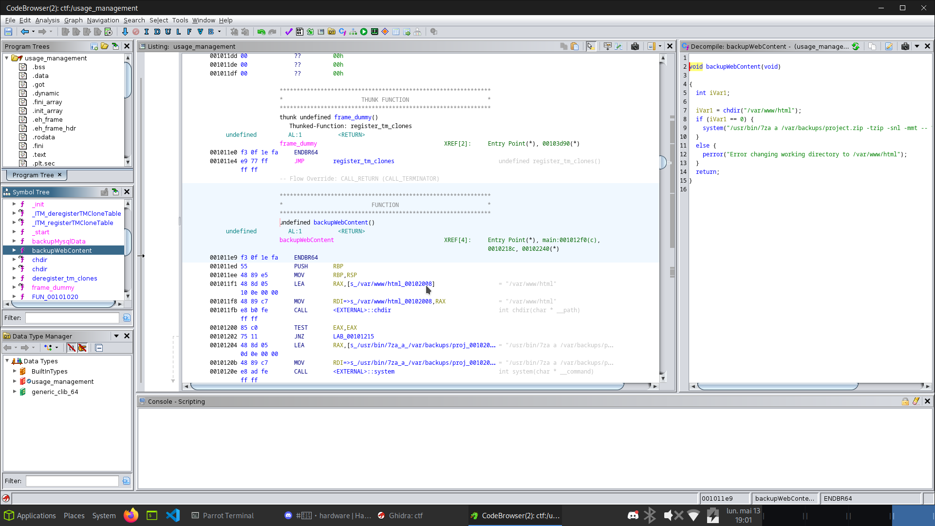Ghidra reverse engineering